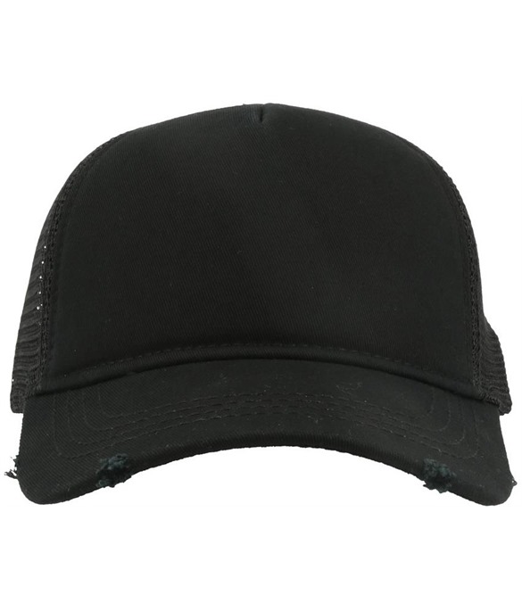 Atlantis Rapper Destroyed 5 Panel Weathered Trucker Cap