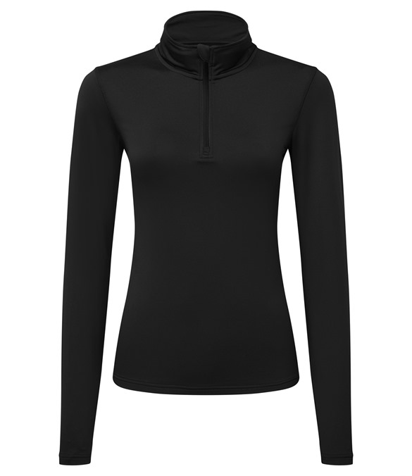Women's TriDri recycled long sleeve brushed back ¼ zip
