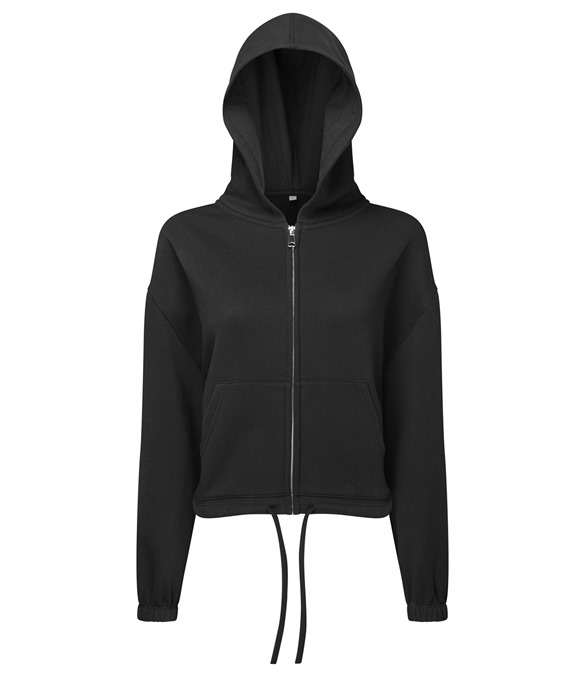 Women's TriDri recycled cropped oversize full-zip hoodie