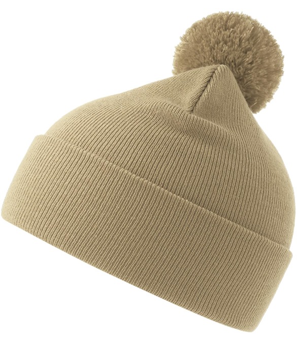 Atlantis Wind S Pompom Recycled Beanie Double Skin Cuffed