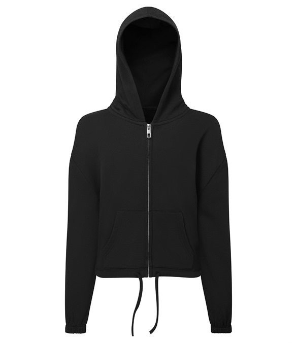 Kids TriDri recycled cropped oversize full-zip hoodie