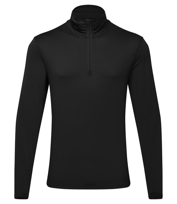 Men's TriDri recycled long sleeve brushed back ¼ zip