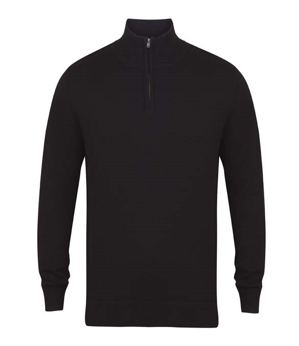 Henbury Zip Neck Sweater