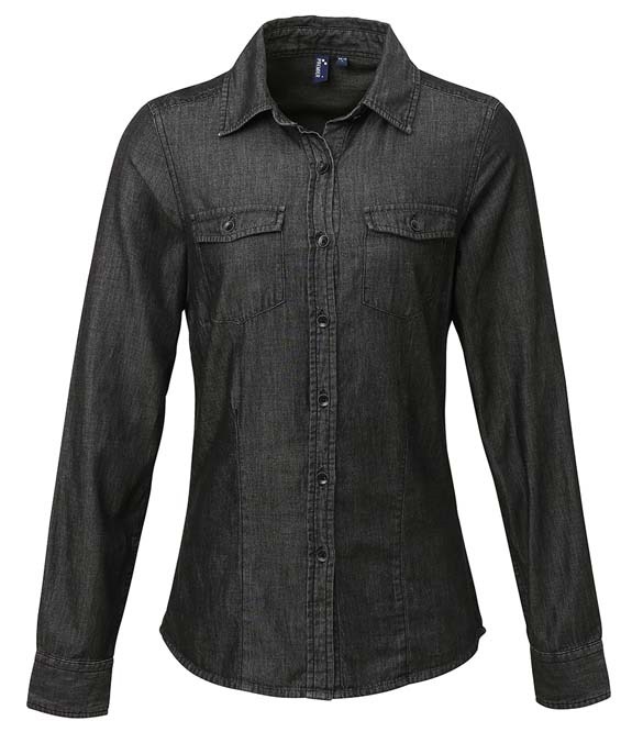 Premier Ladies Jeans Stitch Denim Shirt