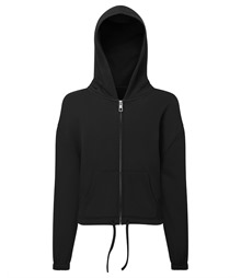 Kids TriDri recycled cropped oversize full-zip hoodie