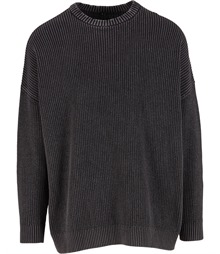 Acid washed knitted oversized sweater
