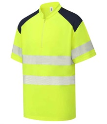 Yoko Mandarin Collar Zip Piqué Polo Shirt