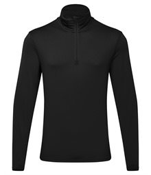 Men's TriDri recycled long sleeve brushed back ¼ zip