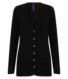 Henbury Ladies Cotton Acrylic V Neck Cardigan