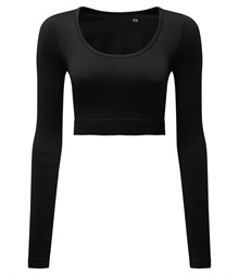 Women's TriDri ribbed seamless 3D fit" crop top"