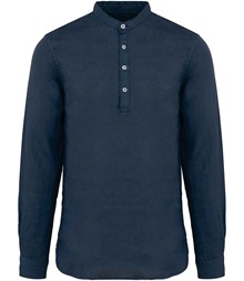 Spasso Washed Mao Collar Shirt