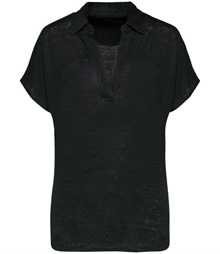 Spasso Ladies Linen Polo Shirt