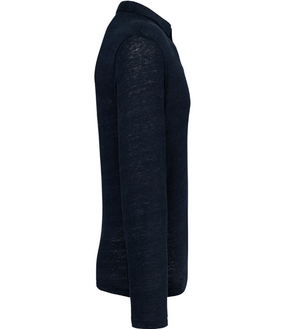 Spasso Long Sleeve Linen Polo Shirt