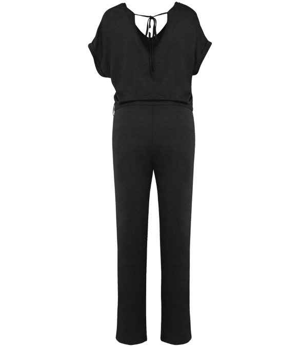 Spasso Ladies Short Sleeve Linen Knit Jumpsuit