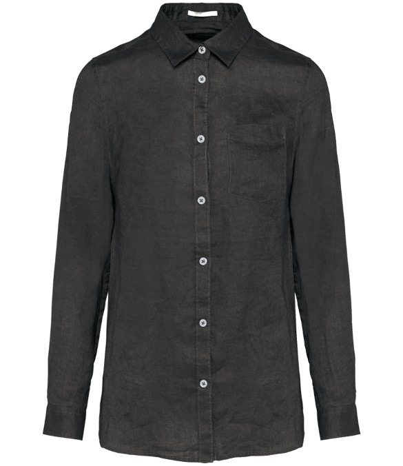 Spasso Ladies Long Sleeve Linen Shirt