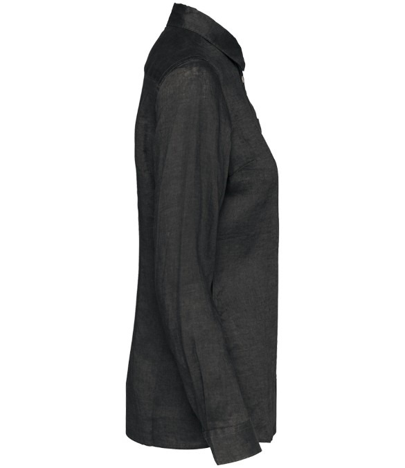 Spasso Ladies Long Sleeve Linen Shirt