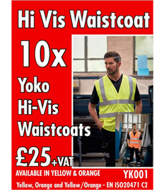 10x Hi-Vis Waistcoats